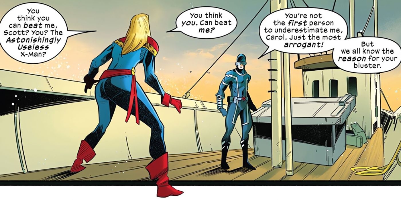 Captain Marvel vs Cyclops.