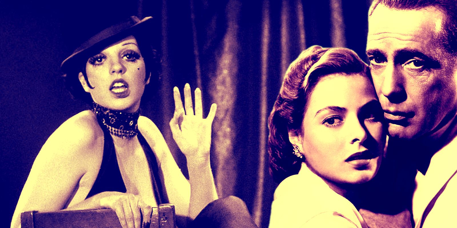 This image shows Casablanca's main couple next to Liza Minnelli in Cabaret.