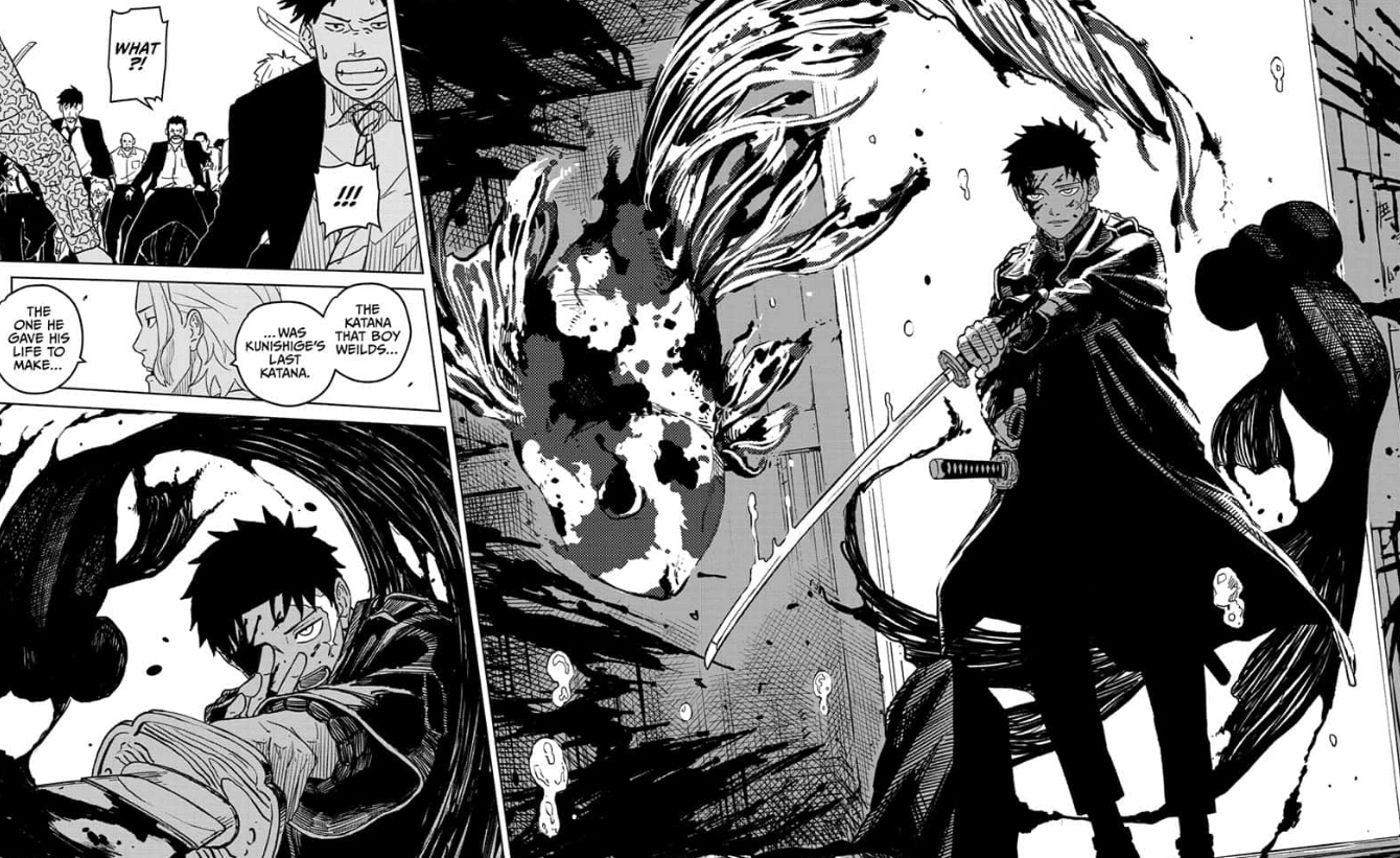 Chihiro unleashes his katana in Kagurabachi