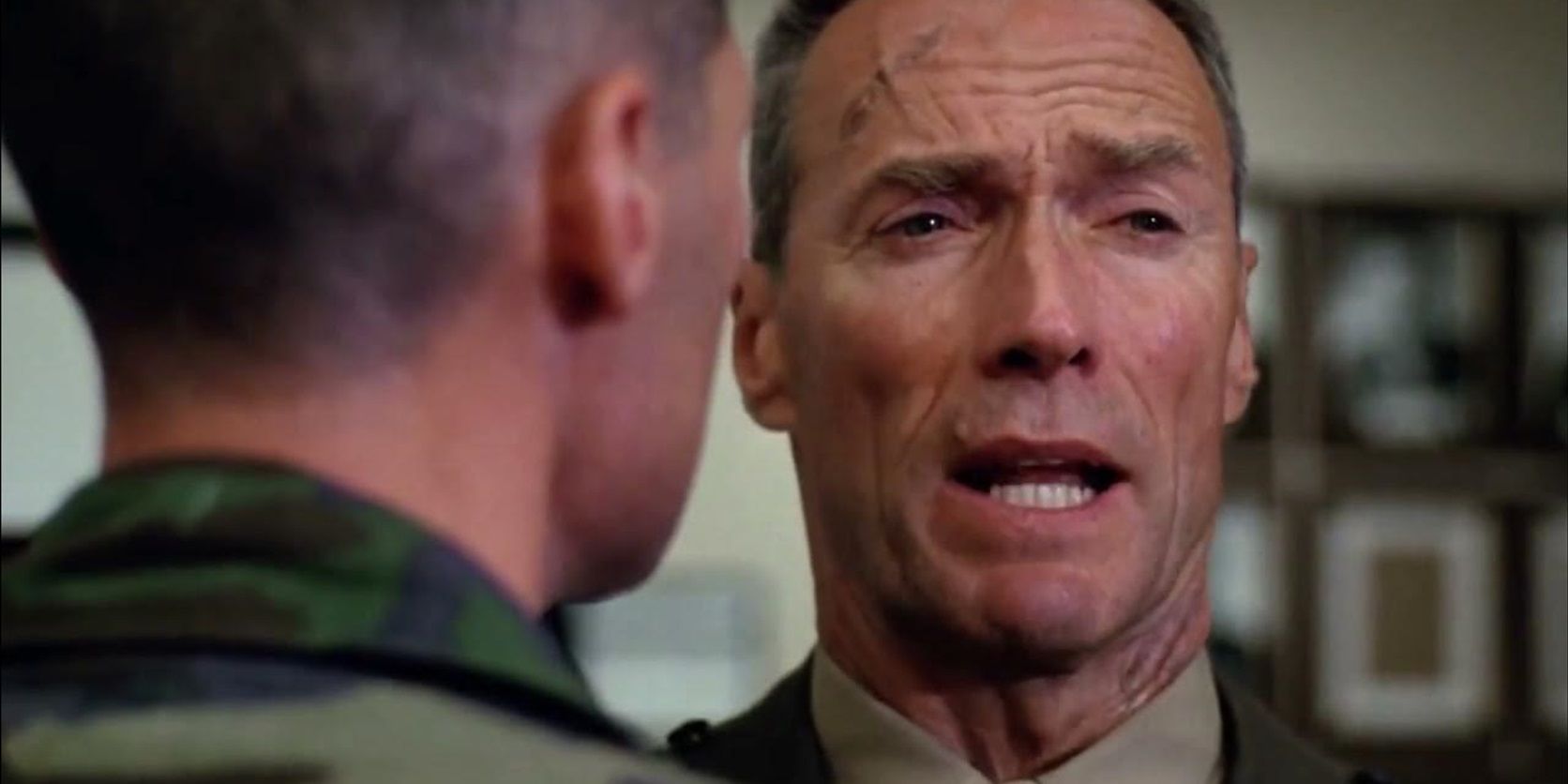 Clint Eastwood in a military uniform in Heartbreak Ridge