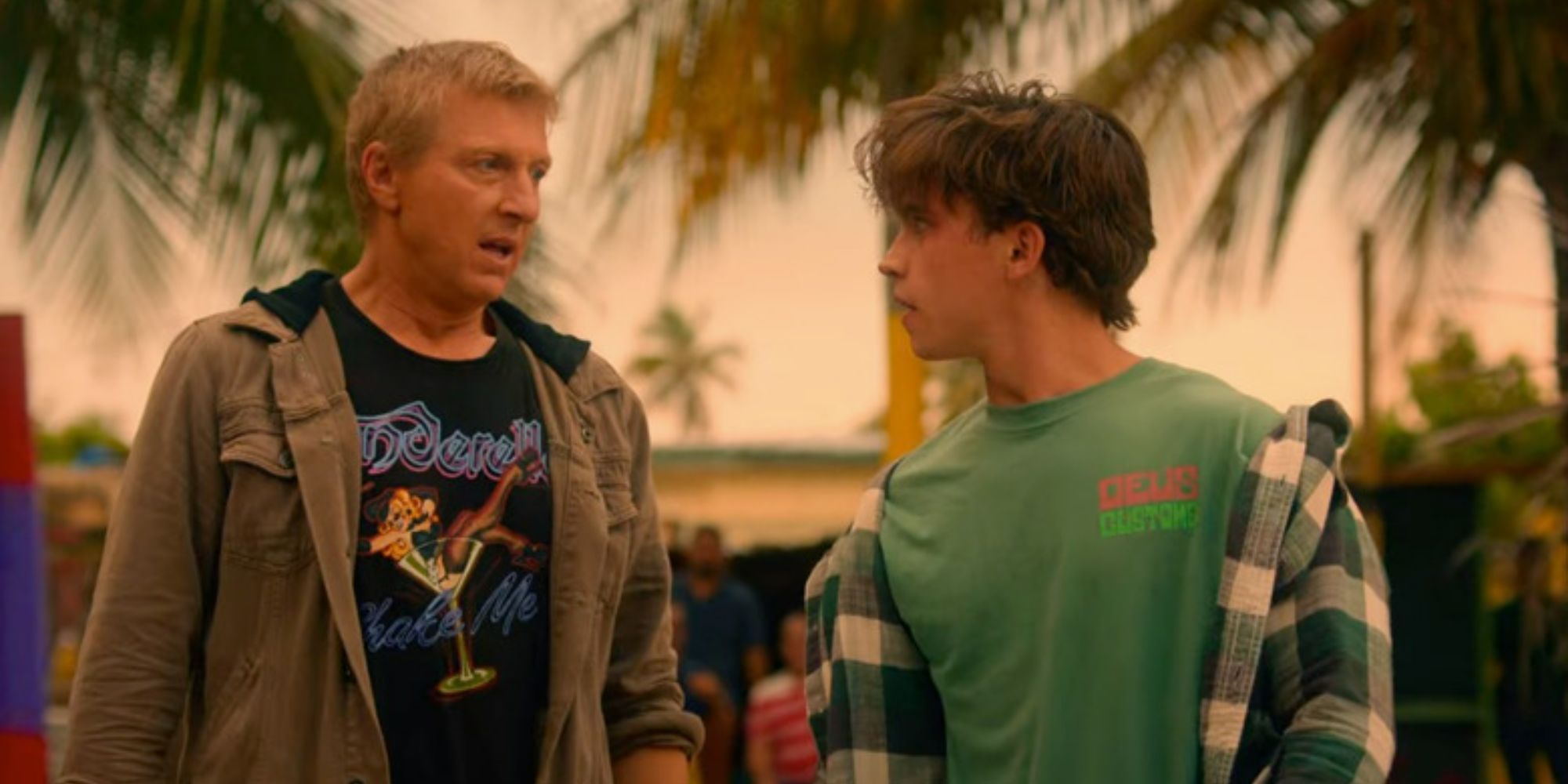 Johnny is next to Robby while they are in Mexico in Cobra Kai