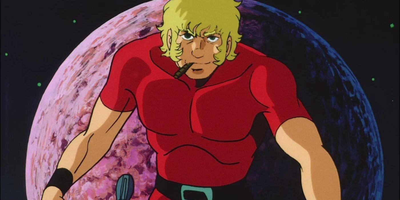 Cobra smiling and smoking a cigar in Space Adventure Cobra