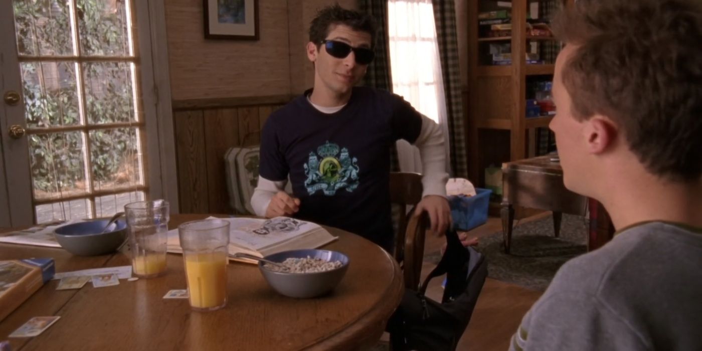 Reese wears sunglasses at the dining table in Malcolm in the Middle