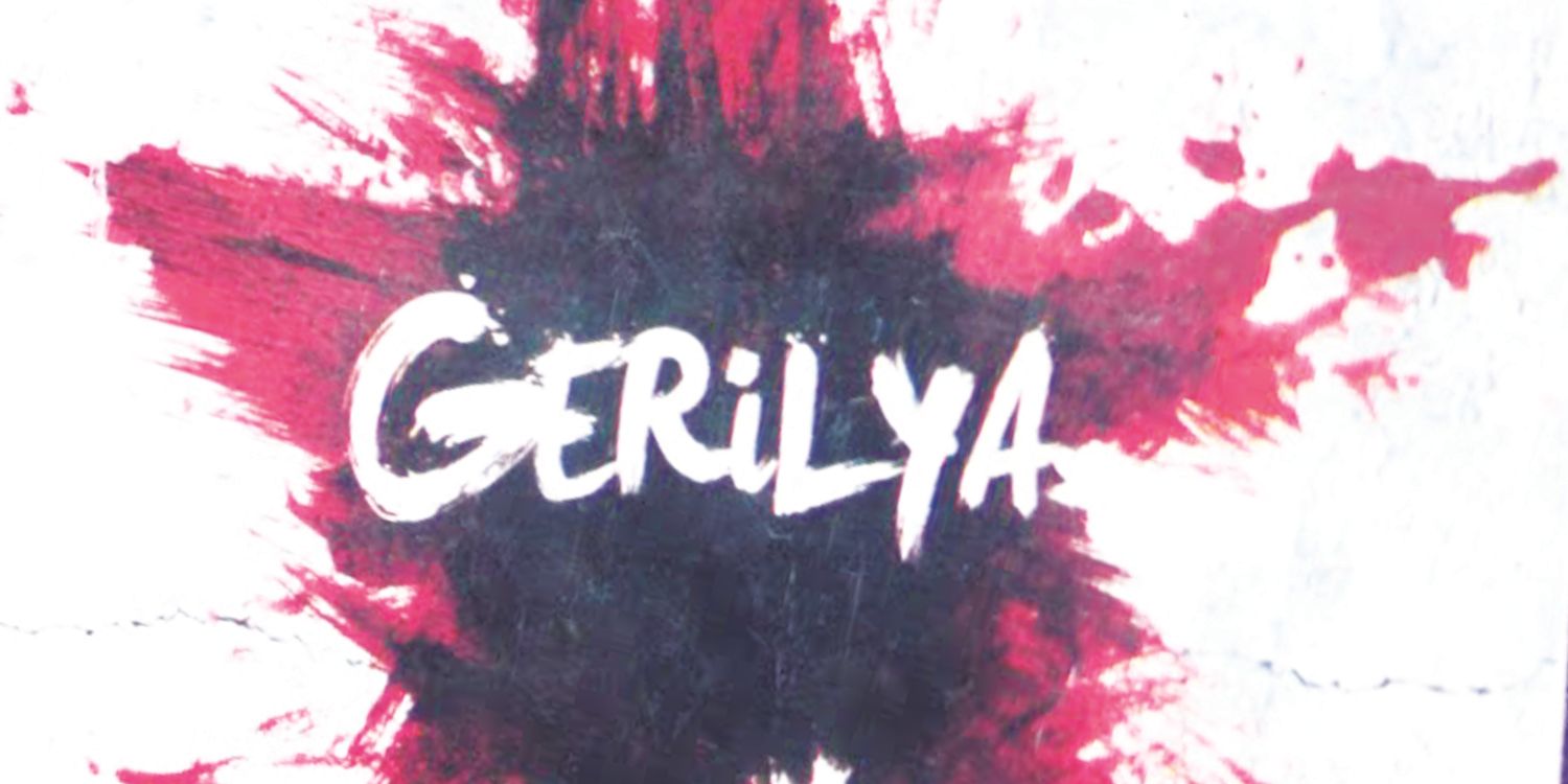 A red star drawn in blood on the cover art for the novel Gerilya.