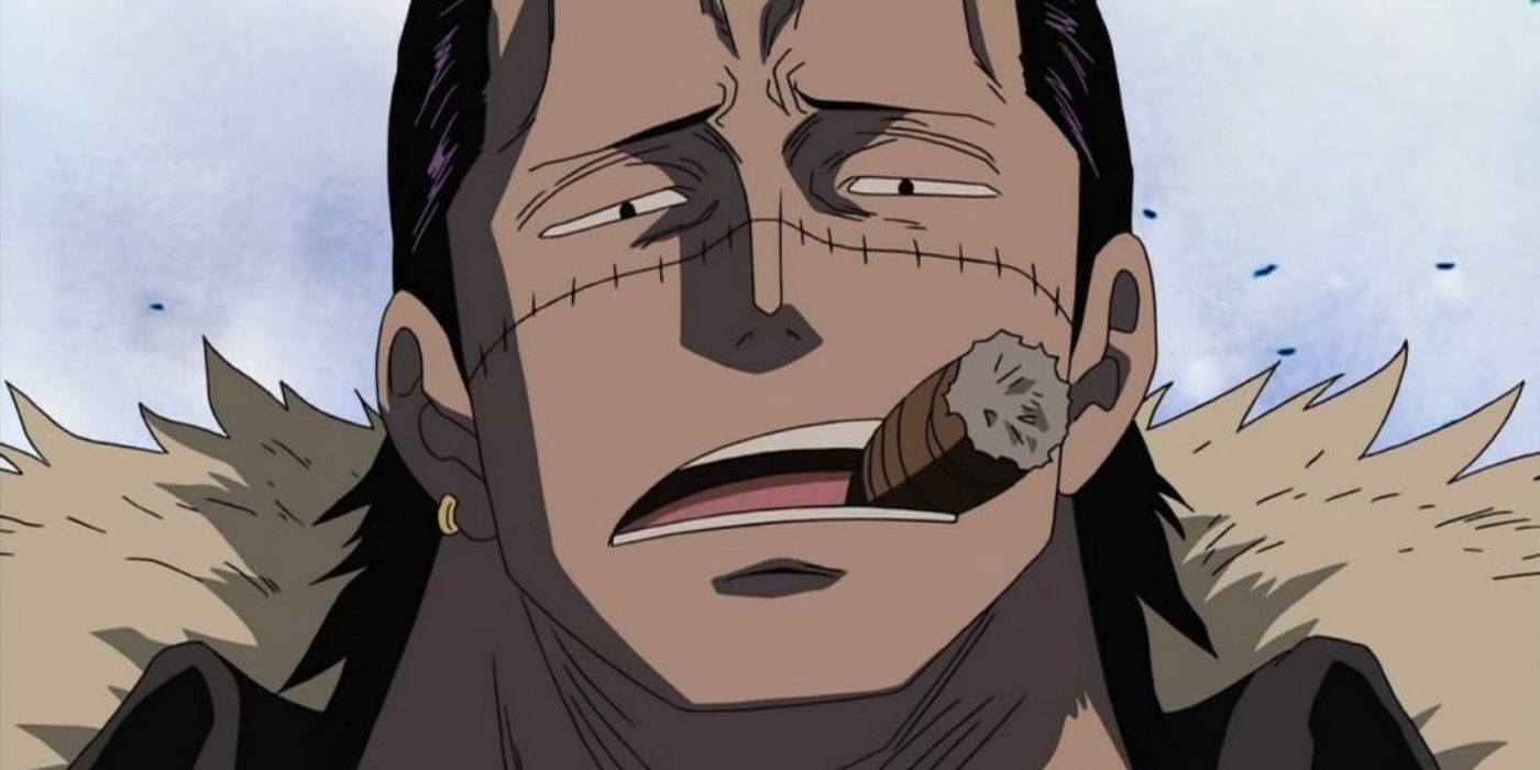 Crocodile aka Mr. 0 smoking a cigar in One Piece