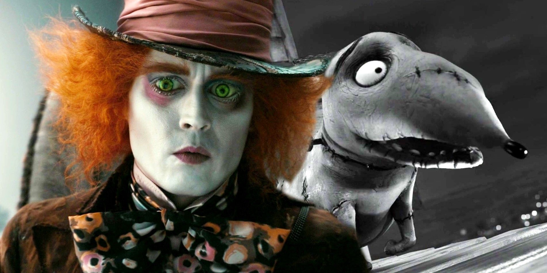 Custom image of Mad Hatter in Alice in Wonderland and the dog in Frankenweenie