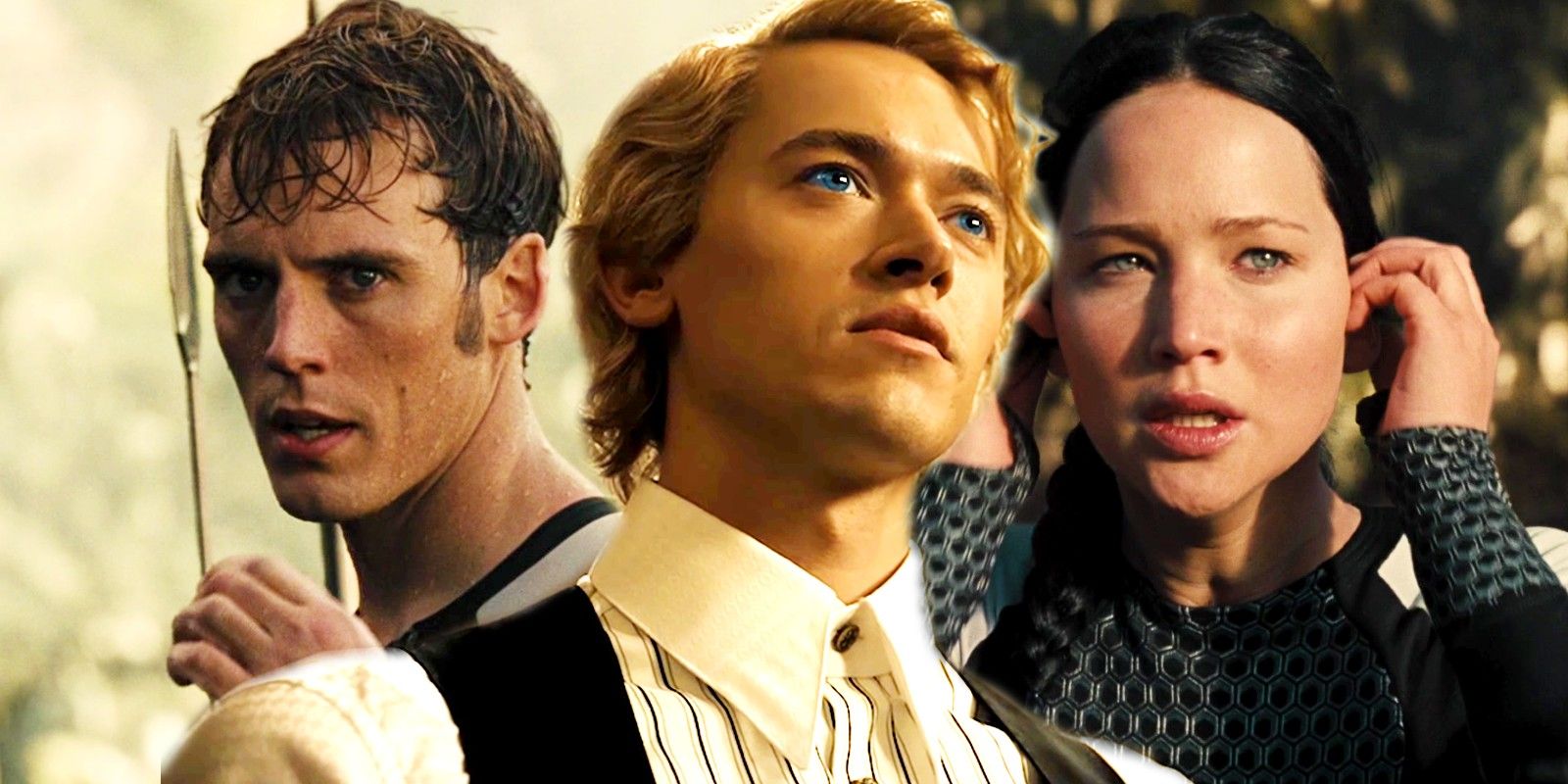 Custom image of young Coriolanus Snow in Ballad of Songbirds and Snakes and Katniss and Finnick in Hunger Games Catching Fire
