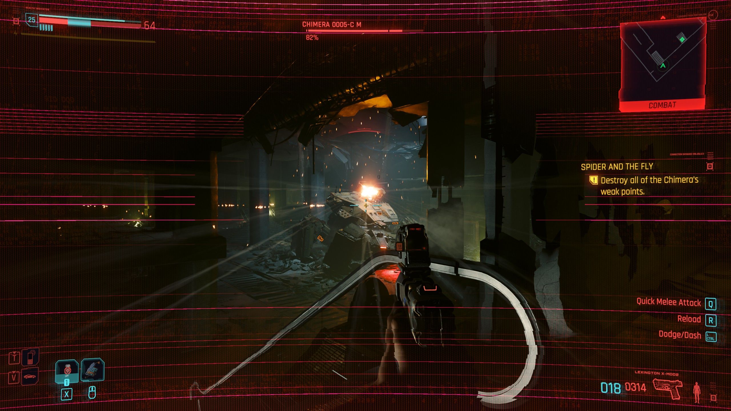 Cyberpunk 2077 Phantom Liberty Chimera Boss Shooting V With Machine Gun Turret