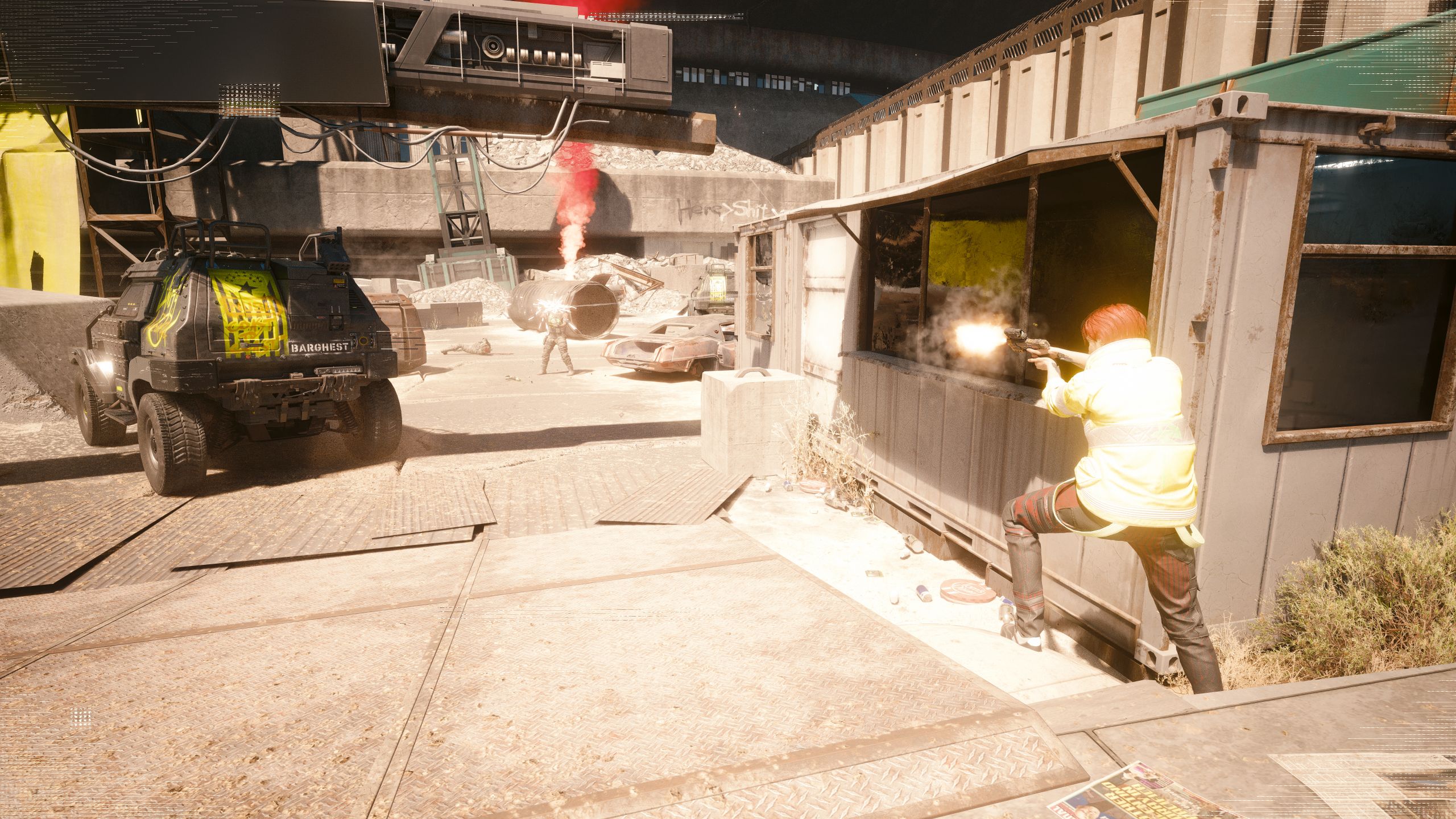 Cyberpunk 2077 Phantom Liberty V Scoring Headshot On Enemy Soldier Using Deadeye Perk