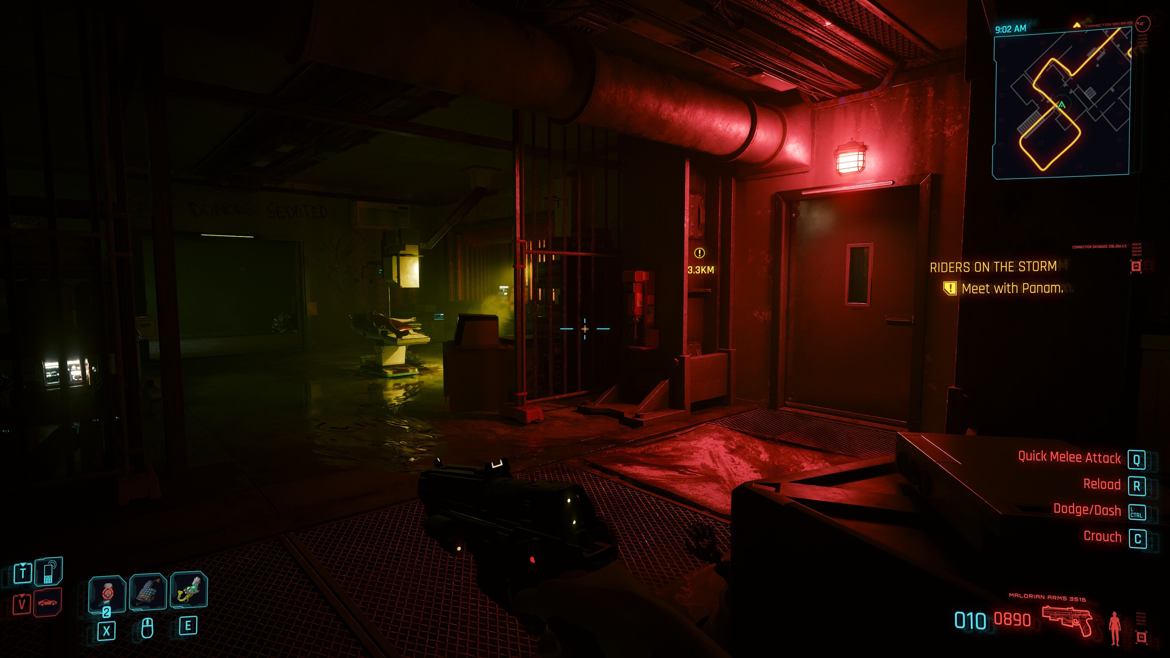Cyberpunk 2077 V Exploring Electric Corporation Building Lower Level
