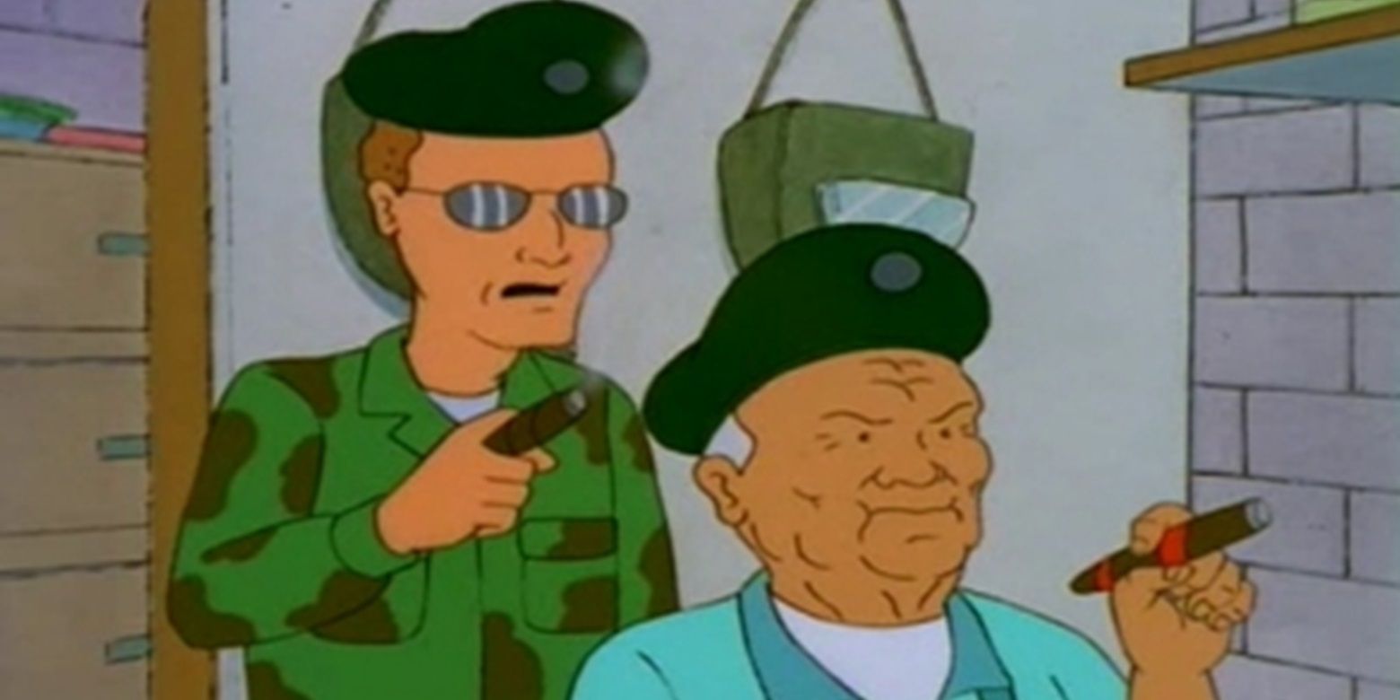 Dale and Cotton smoking cigars in King of the Hill