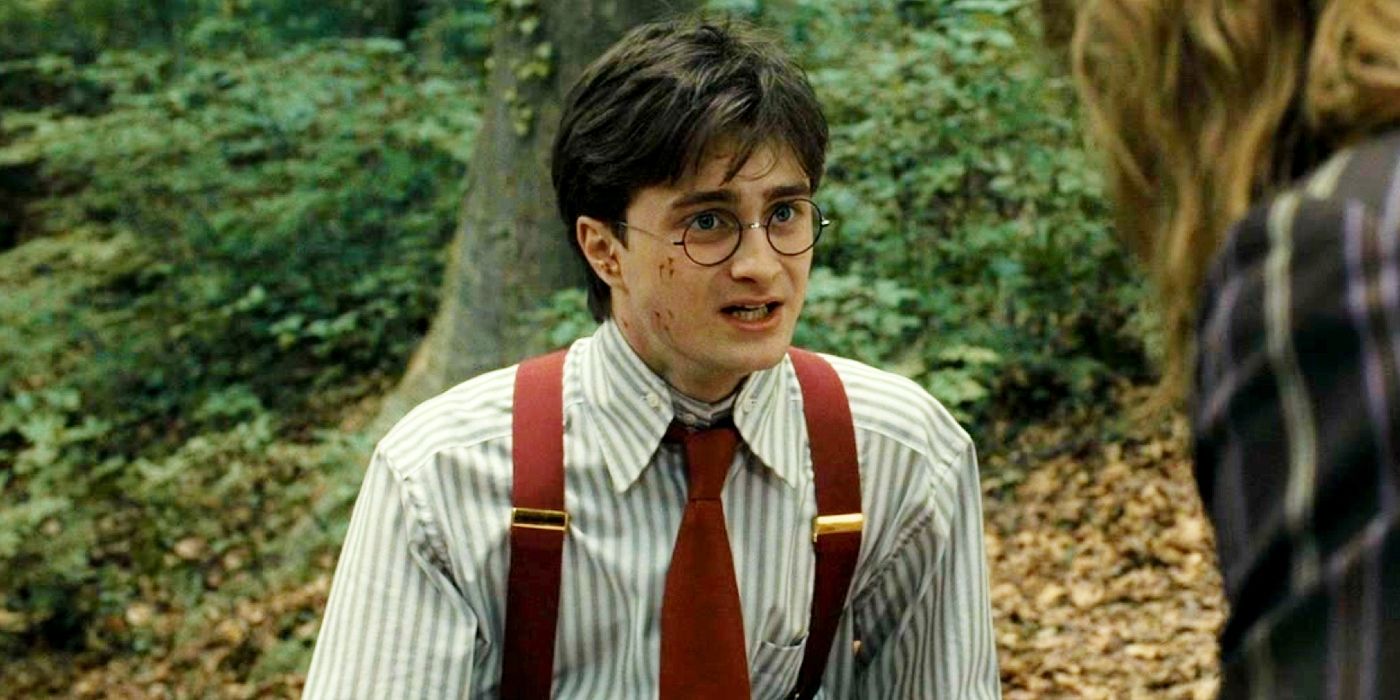 Daniel Radcliffe looking distraught in Harry Potter and the Deathly Hallows: Part One.