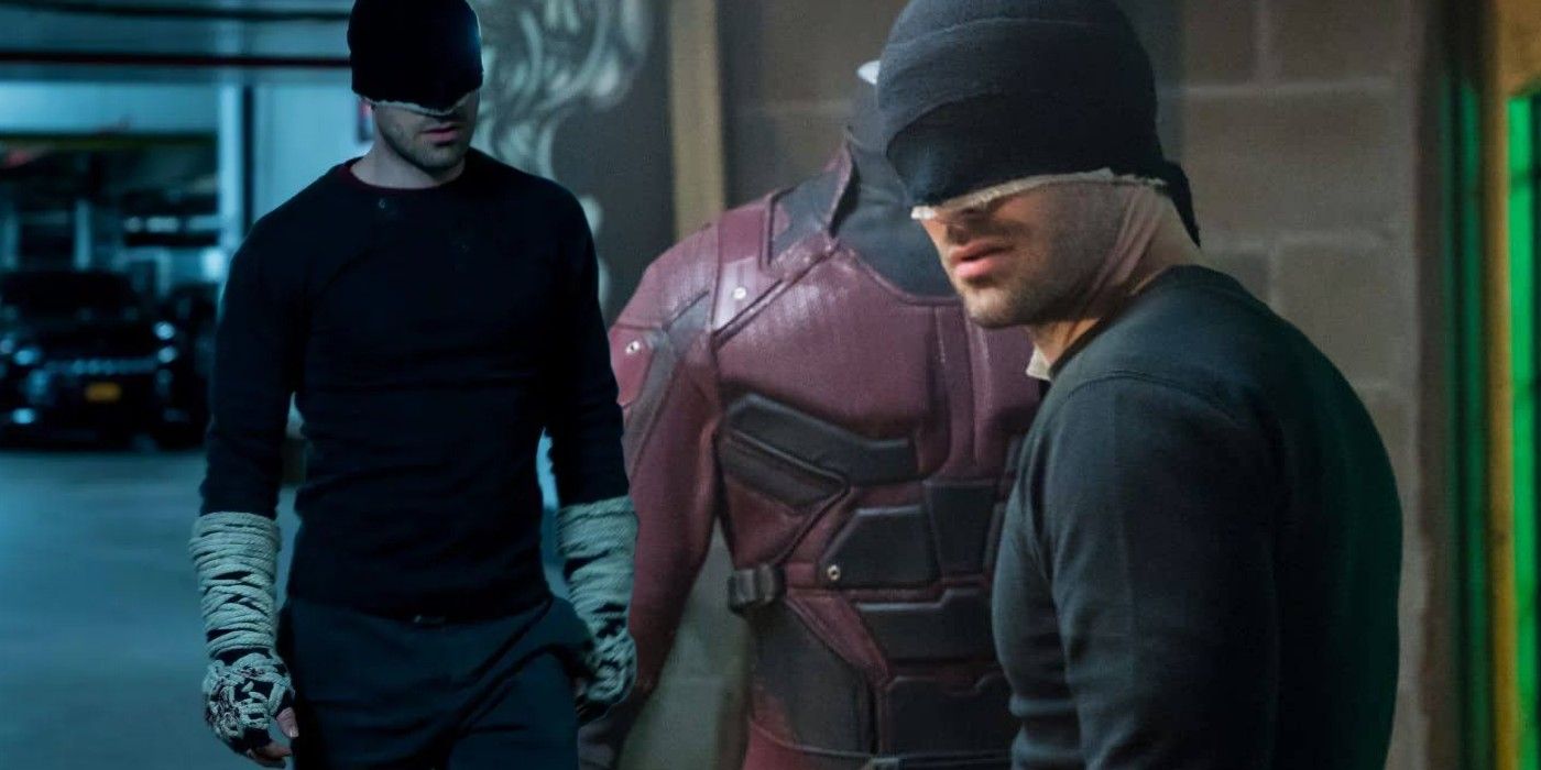 Daredevil in his homemade black outfit