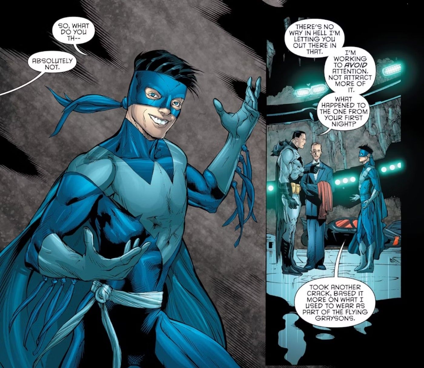 Dick Grayson's Earliest Nightwing Suit