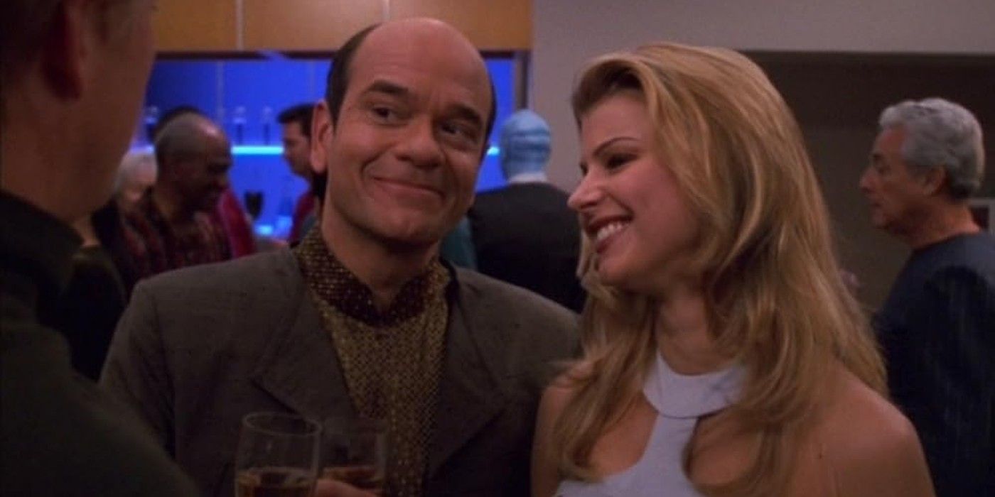 The Doctor and Lana in the Star Trek: Voyager series finale, 