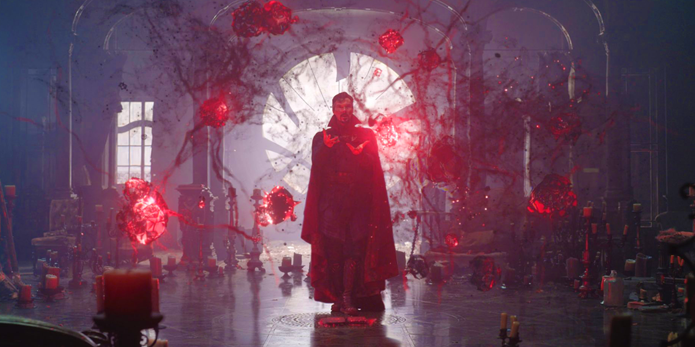 Doctor Strange playing with the Darkhold in Multiverse of Madness