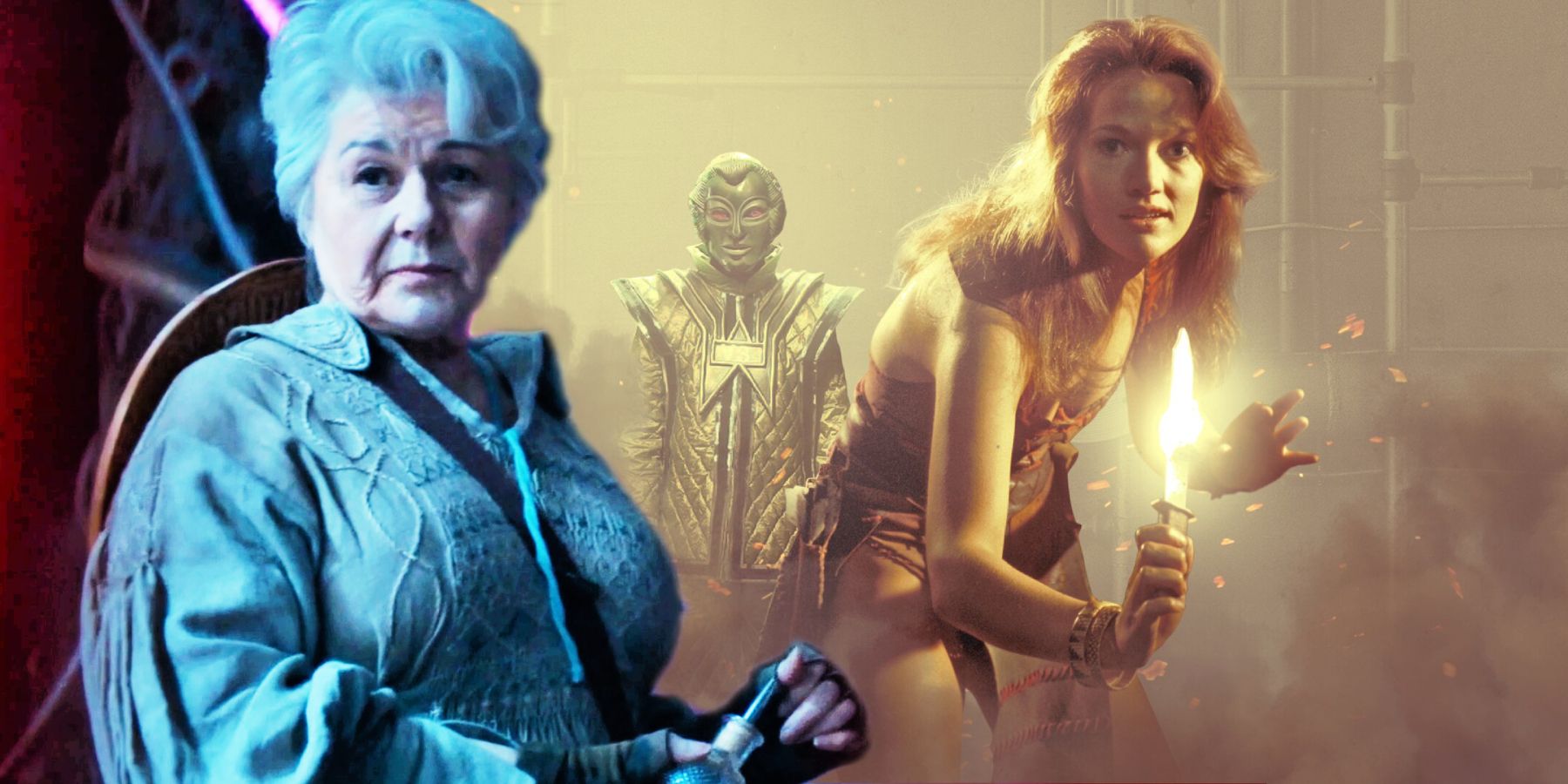 Barbara Flynn as Tecteun and Louise Jameson as Leela