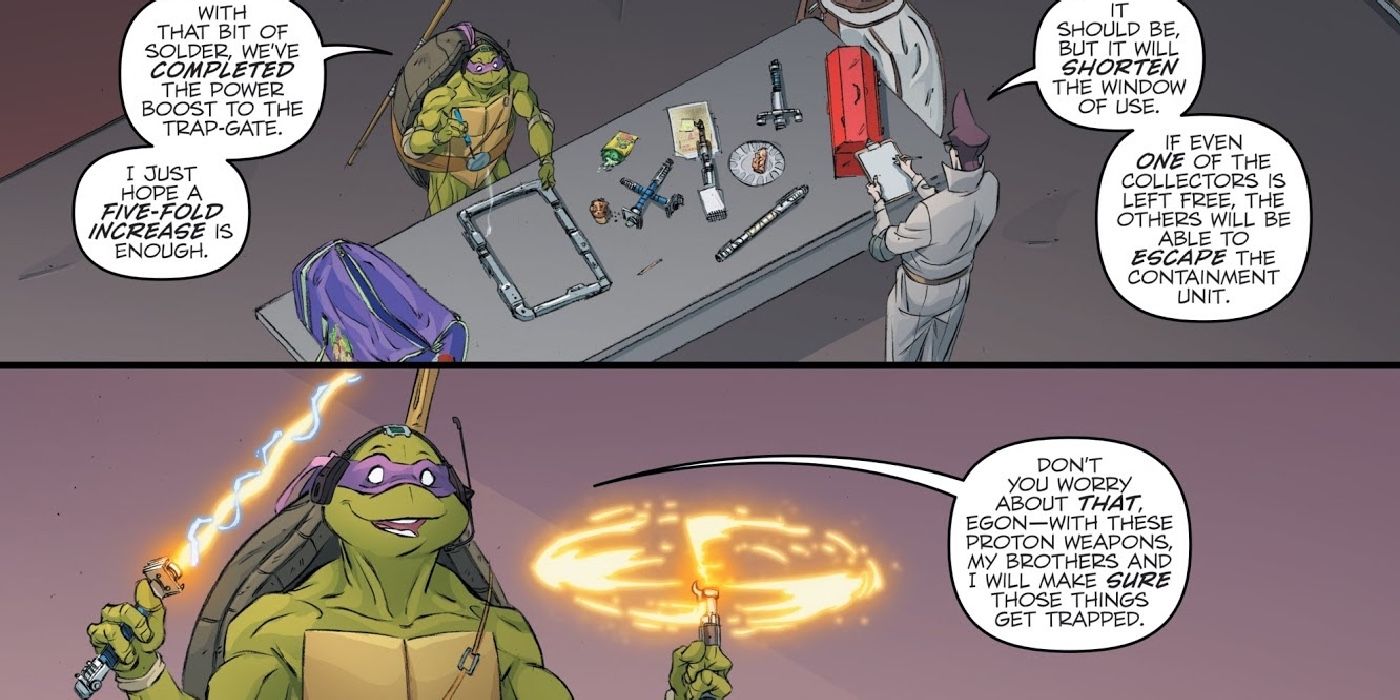 Donny and Egon talk about using their homemade proton weapons