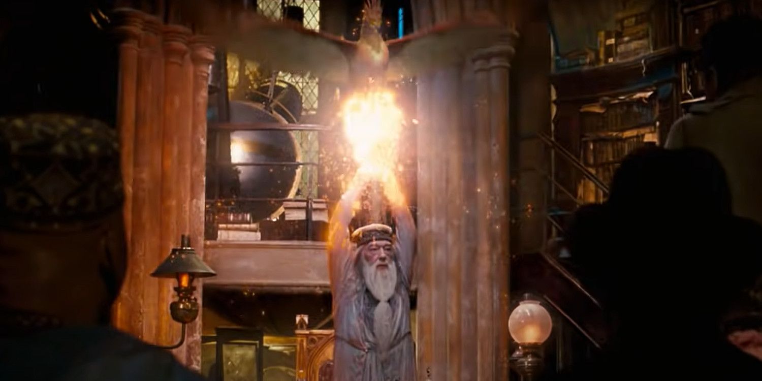 Dumbledore escapes with Fawkes in Harry Potter and the Order of the Phoenix