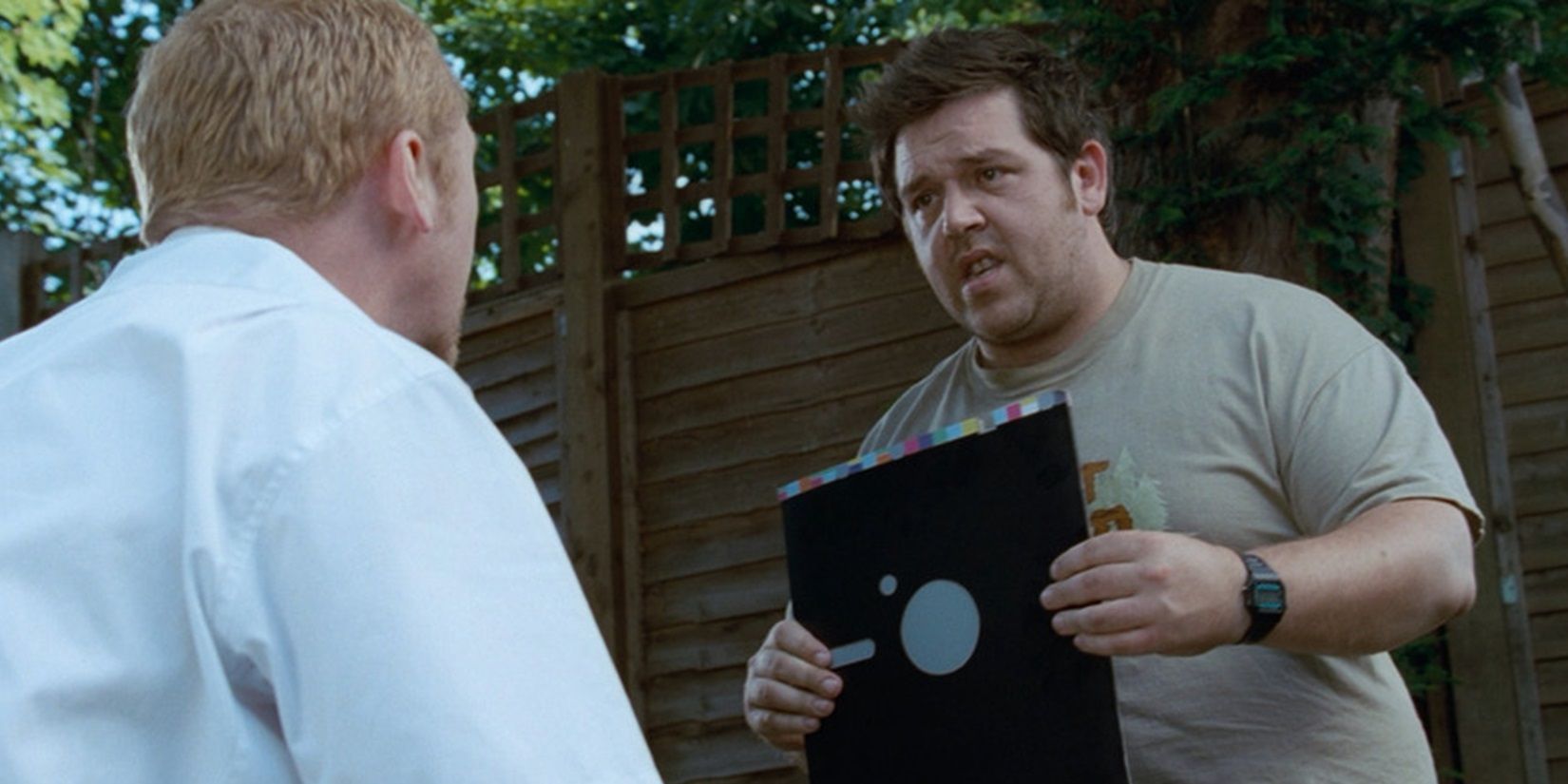 Ed shows Shaun a record in Shaun of the Dead