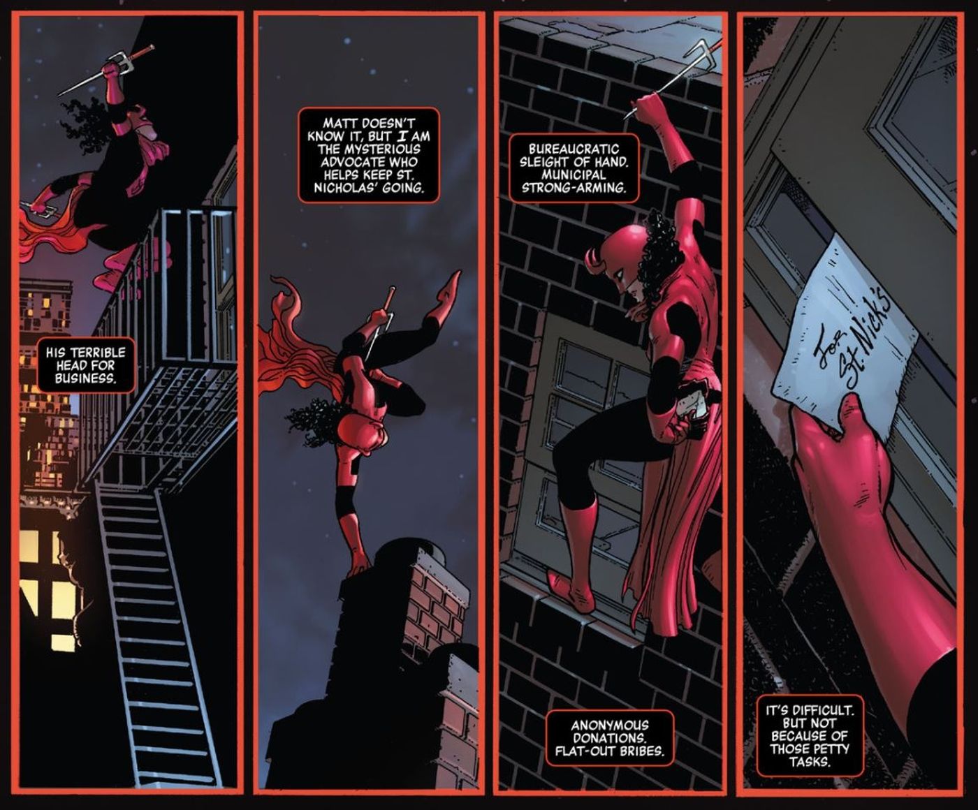 Elektra Daredevil Looking after Matt Marvel