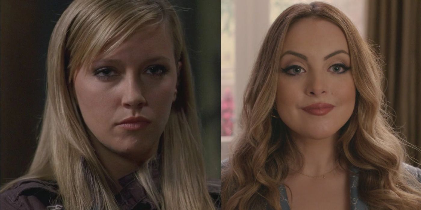 Side by side image: Katie Cassidy as Ruby in Supernatural; and Elizabeth Gillies