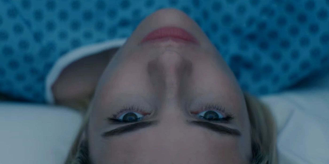 Emma Roberts Upside Down on an Exam Table in American Horror Story Delicate