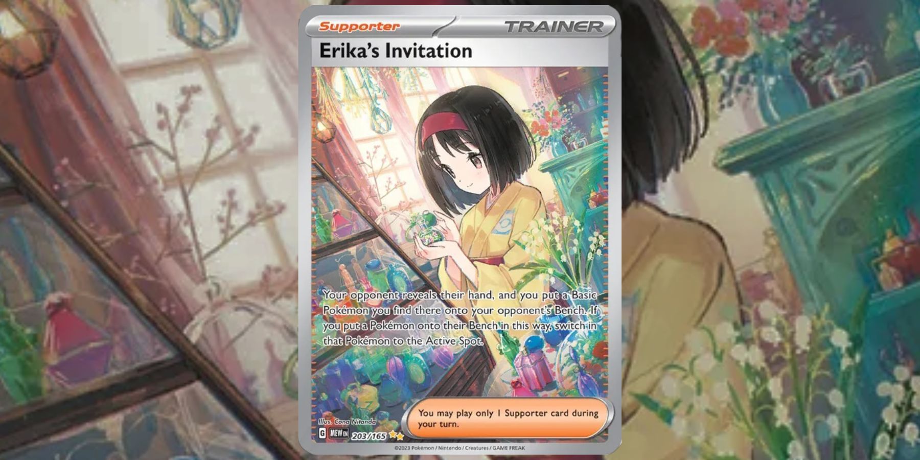 Erika's Invitation 203 card from Pokemon 151.
