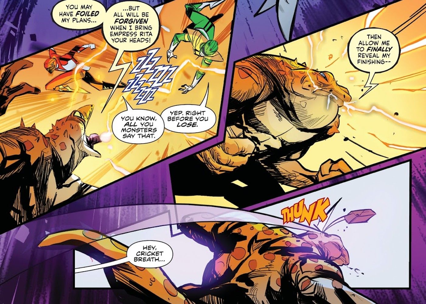 Ernie throws a rock at a monster in Mighty Morphin' Power Rangers 30th Anniversary Special-2