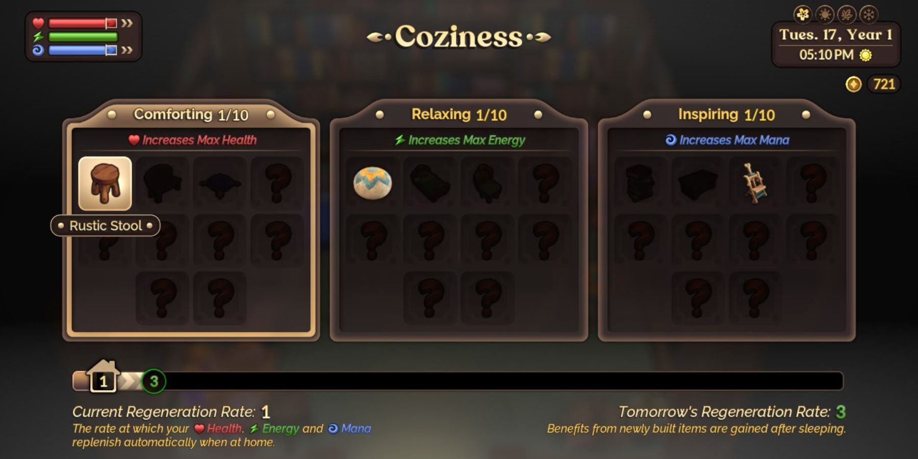 Fae Farm Coziness Level