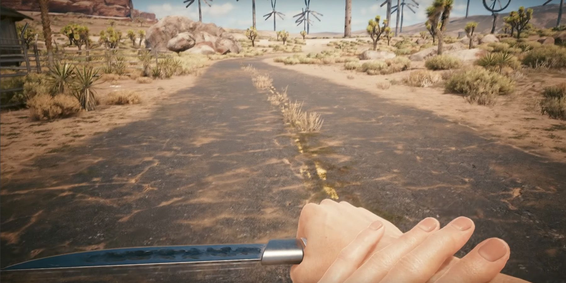A slim knife held laterally in Cyberpunk 2077 Phantom Liberty
