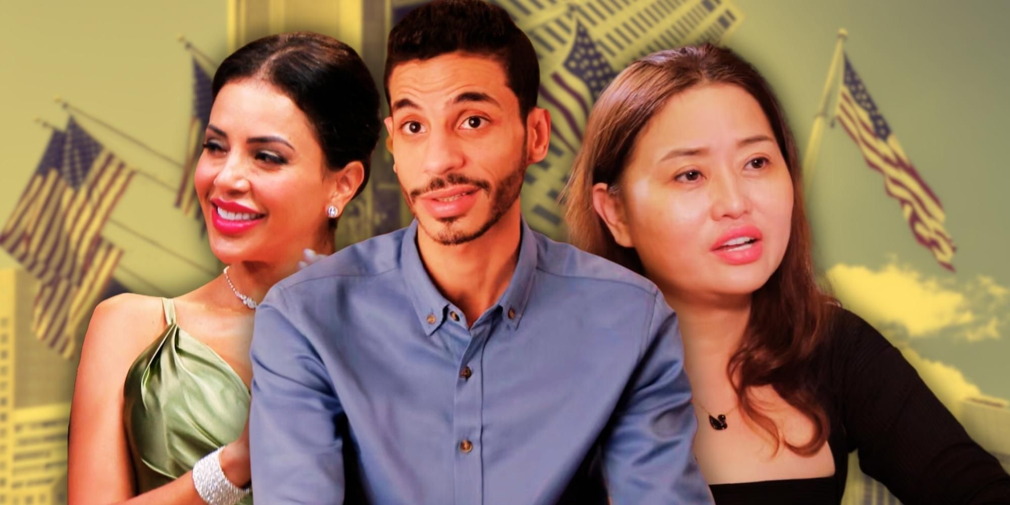 montage of Jasmine, violet and Mahmoud from  90 Day Fiancé