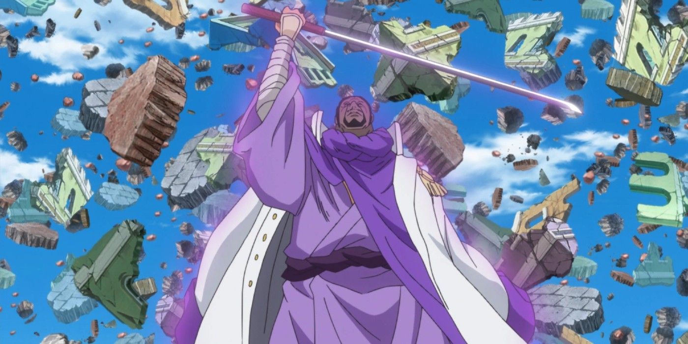 Fujitora uses his devil fruit in One Piece