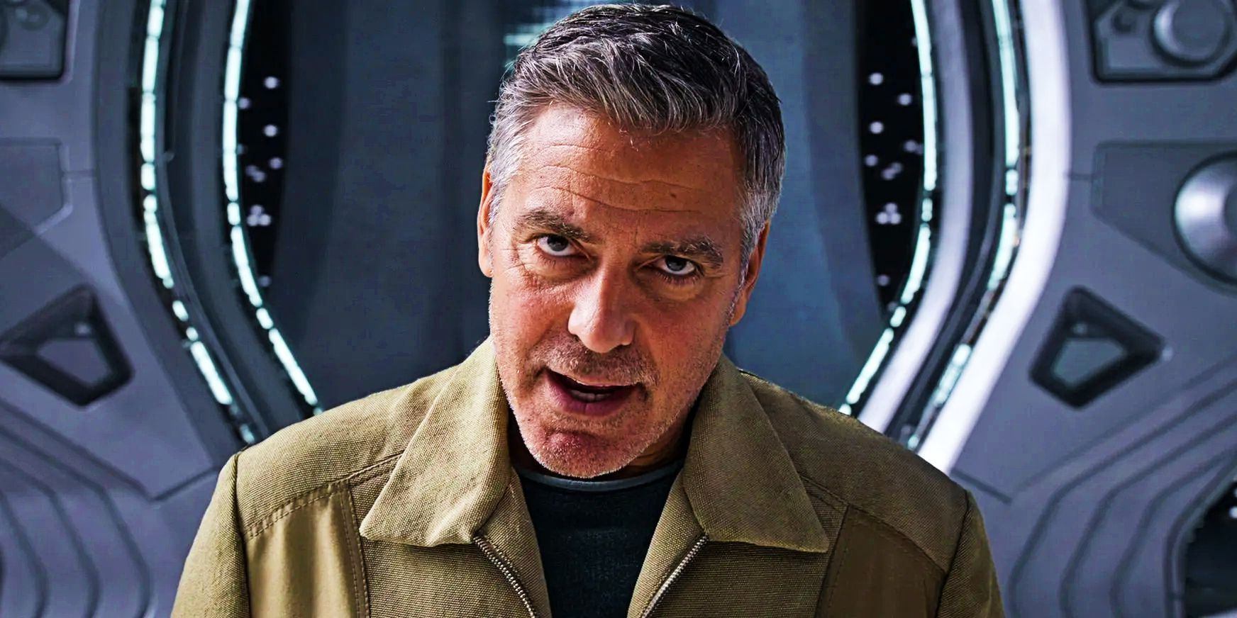 George Clooney looking exasperated in Tomorrowland