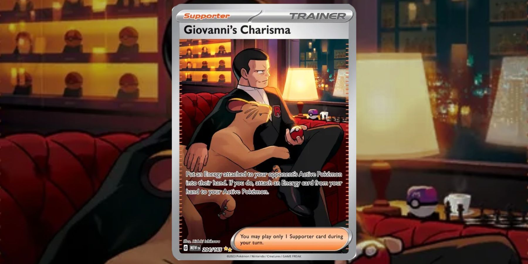 Giovanni&rsquo;s Charisma 204 card from Pokemon 151