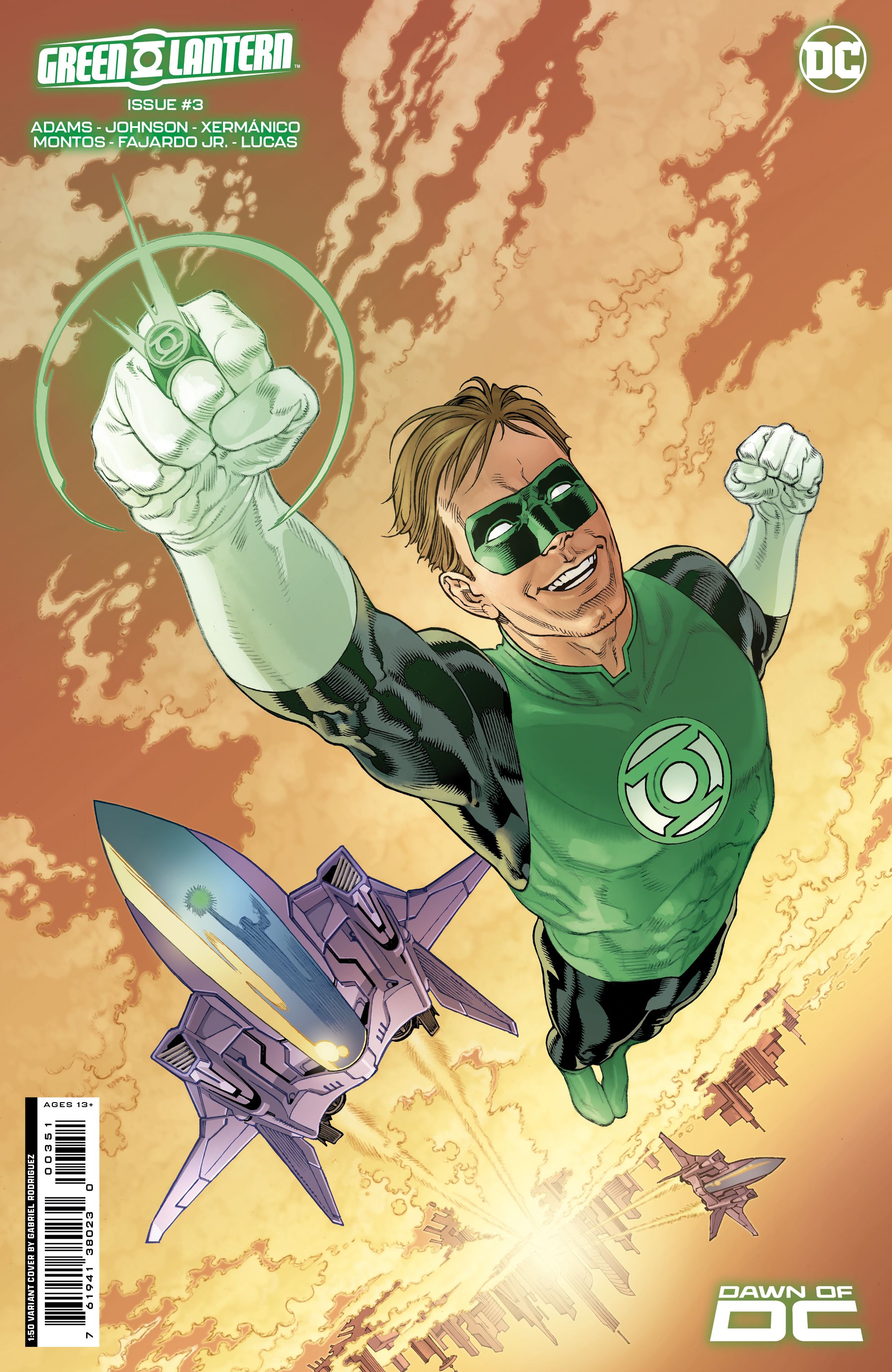 Green Lantern 3 Hal Jordan Flying with Planes Variant Cover