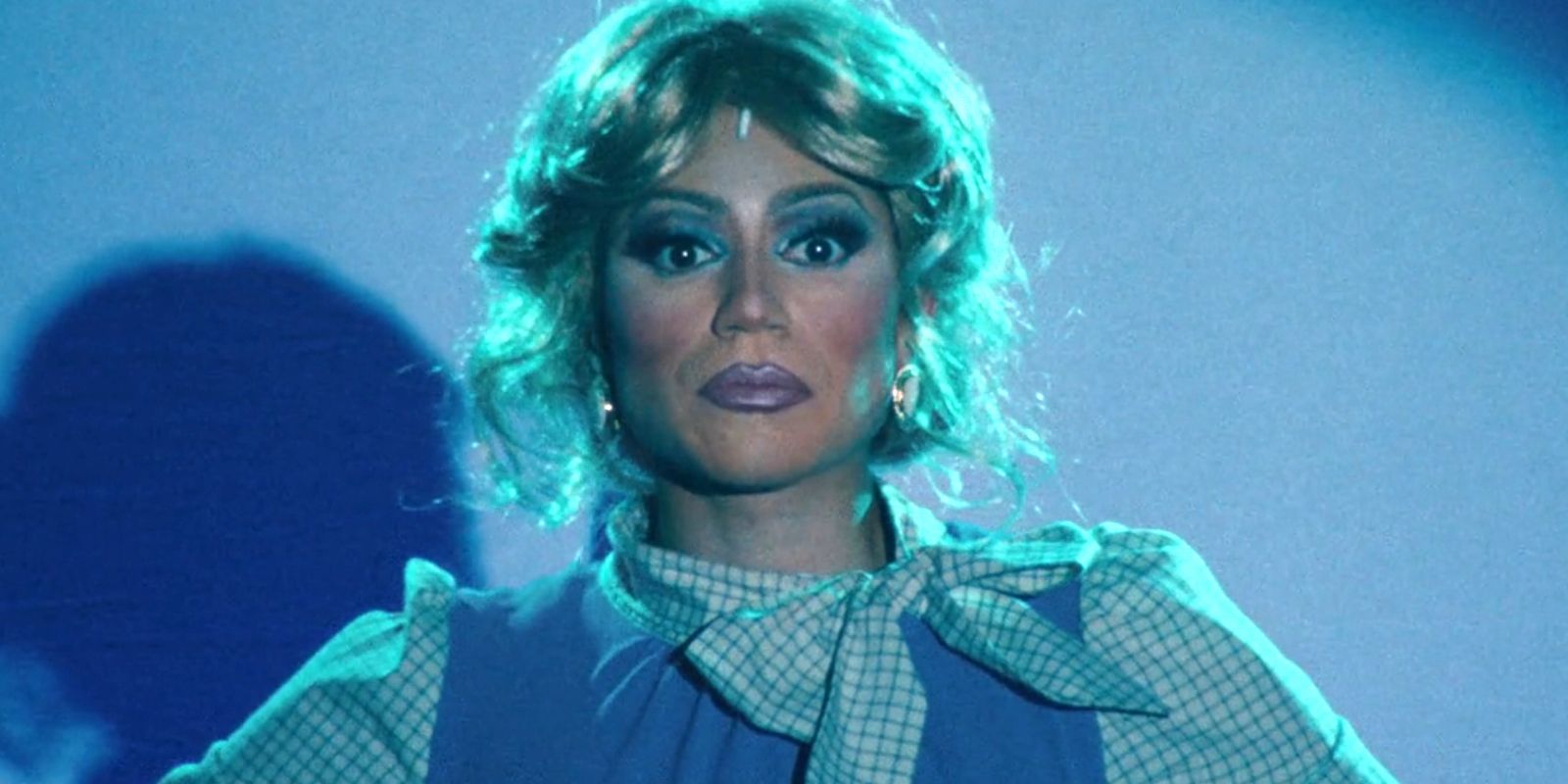 Glenn poses in drag during Joan, Still.