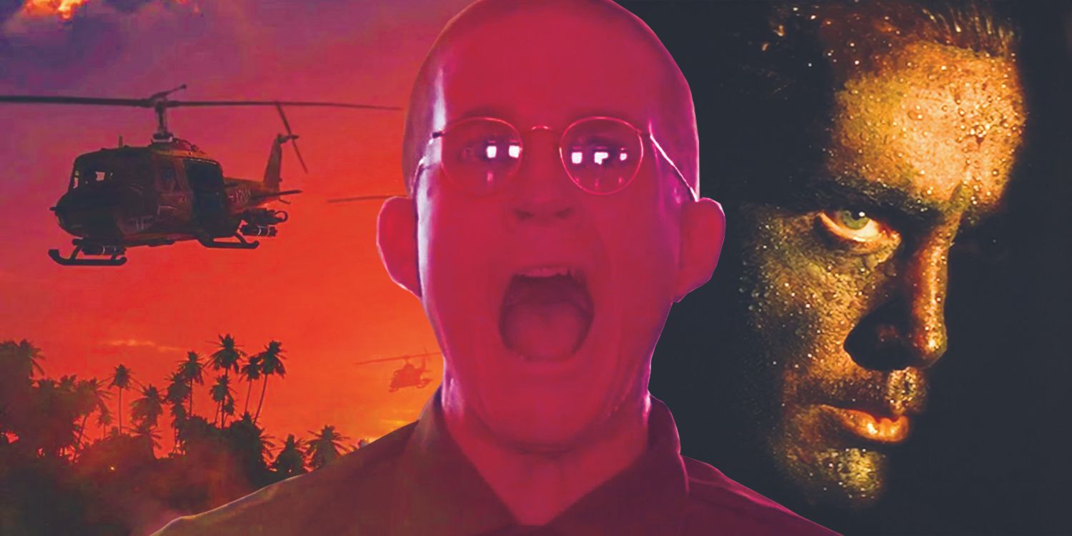 Blended image of Private Joker in Full Metal Jacket and Captain Willard in Apocalypse Now.