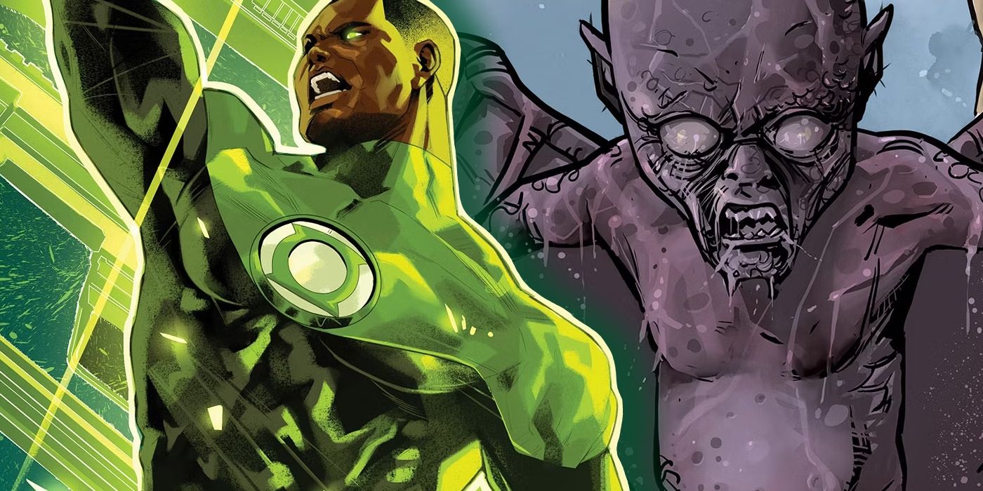 Green Lantern John Stewart (left) and Bright Revenant (right) from DC Comics.