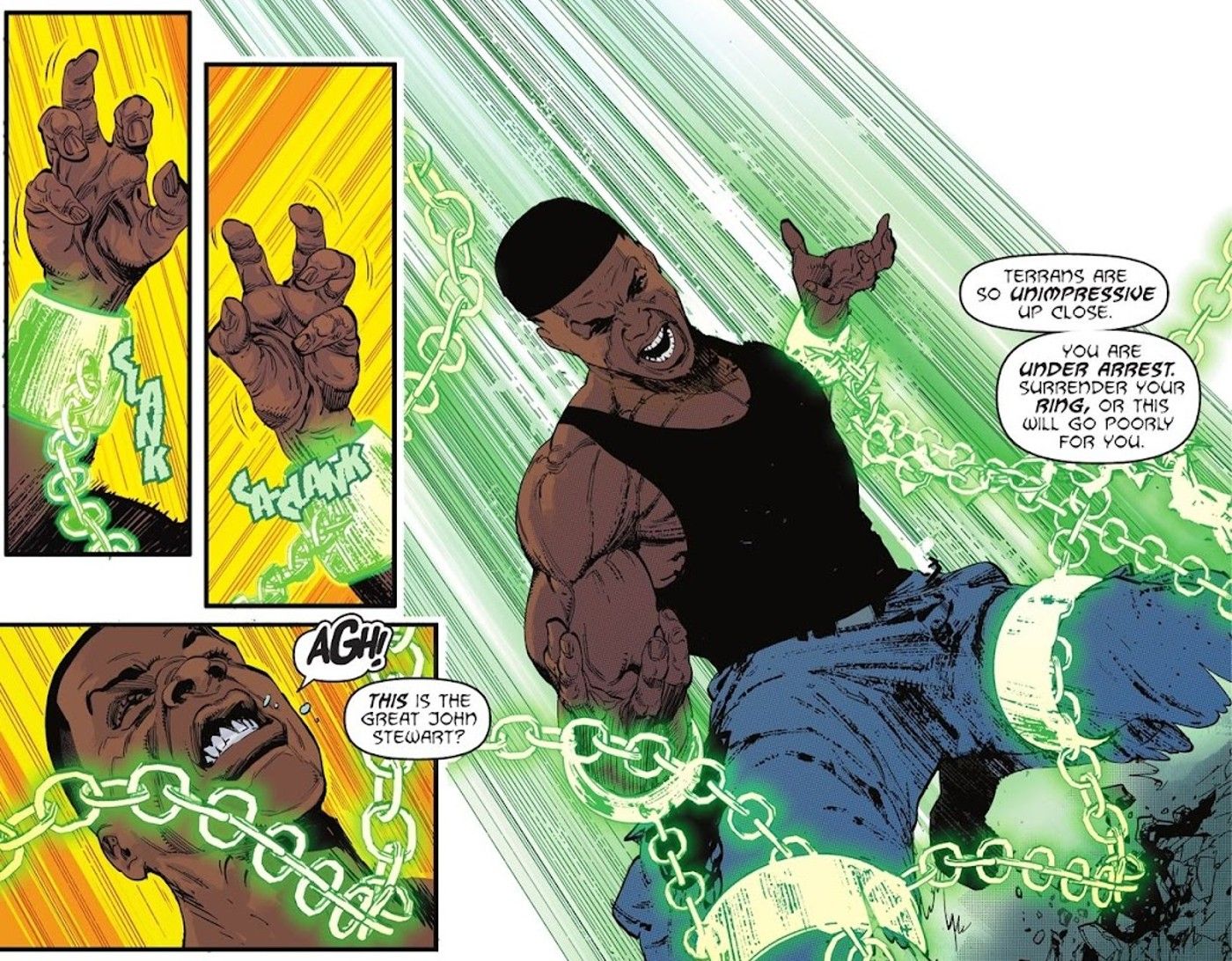 Green Lantern Varron Puts John Stewart in Chains