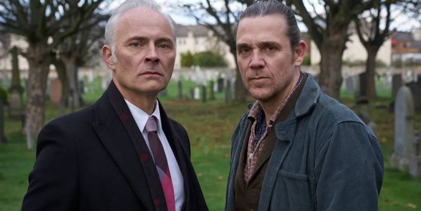 Max (Mark Bonnar) and Jake (Jamie Sives) standing together in Guilt Series 3 