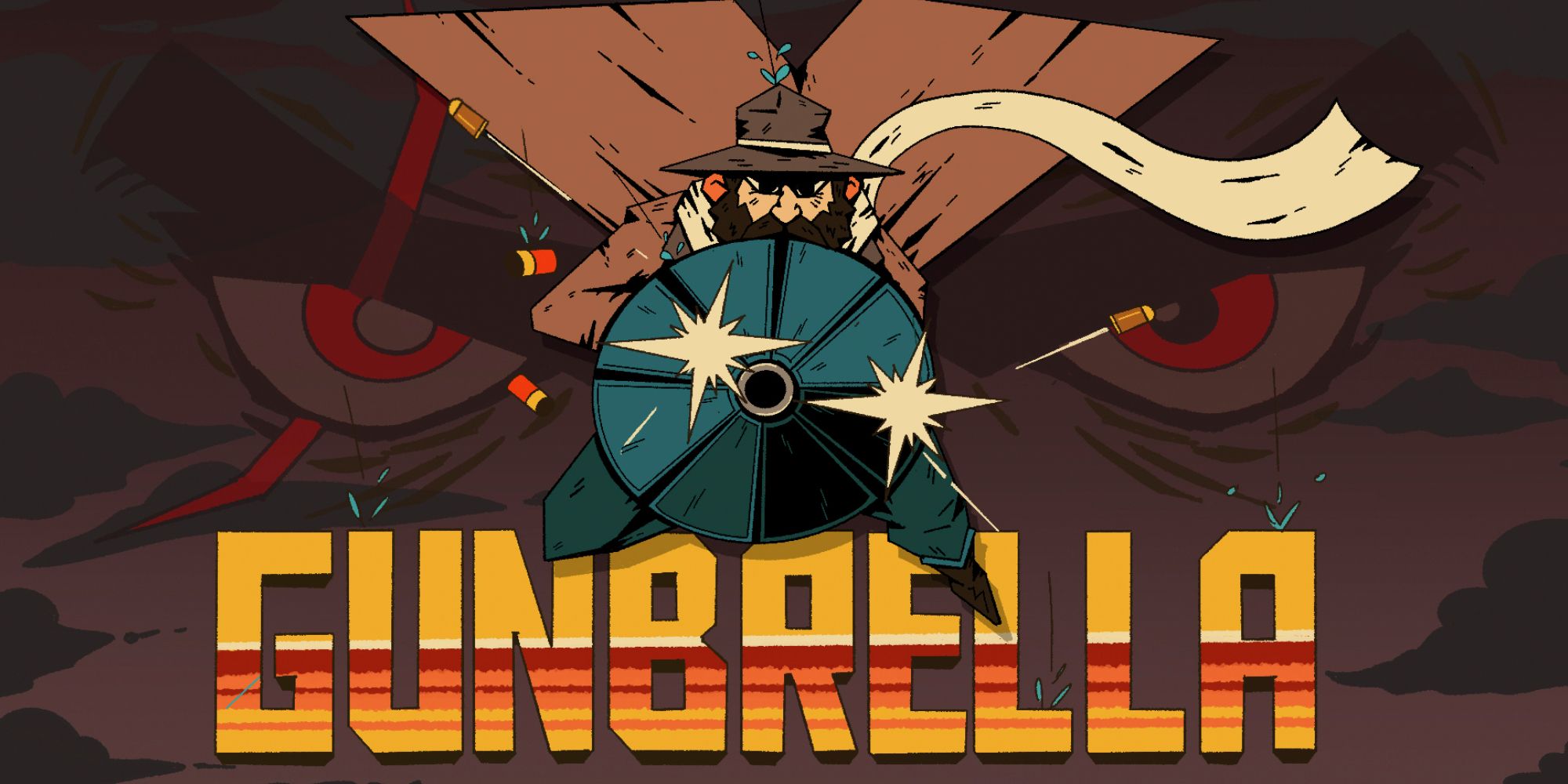 Gunbrella Review murray key art with game title