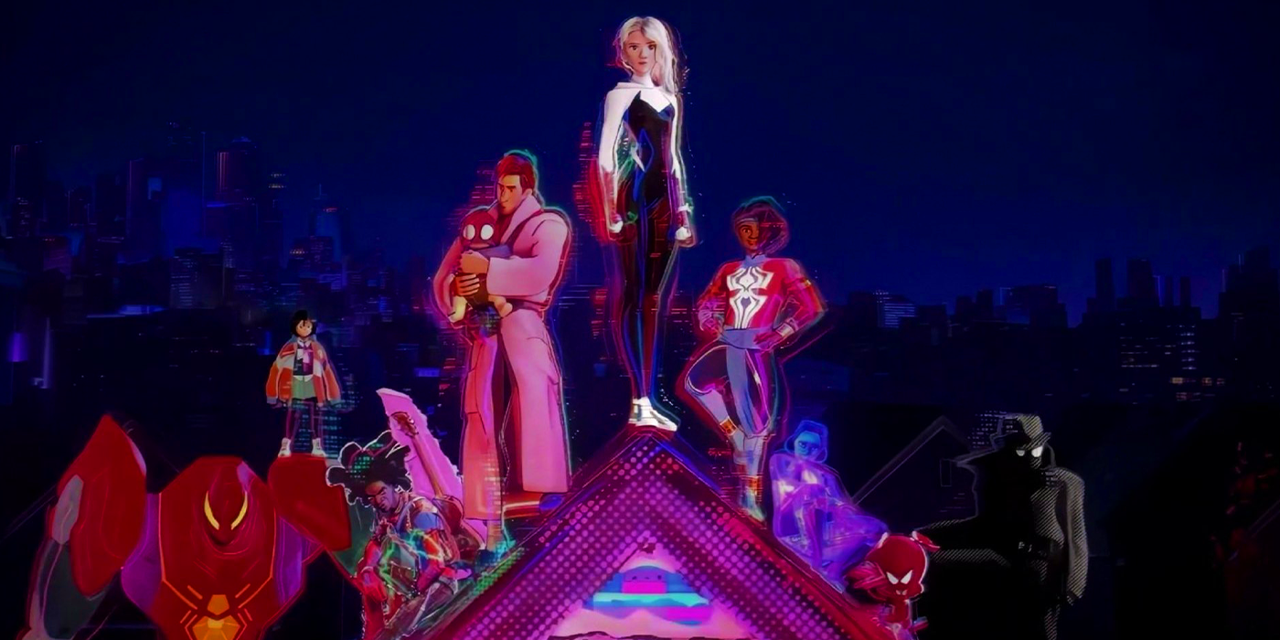 Gwen Stacy and her Spider-People team in Spider-Man Across the Spider-Verse