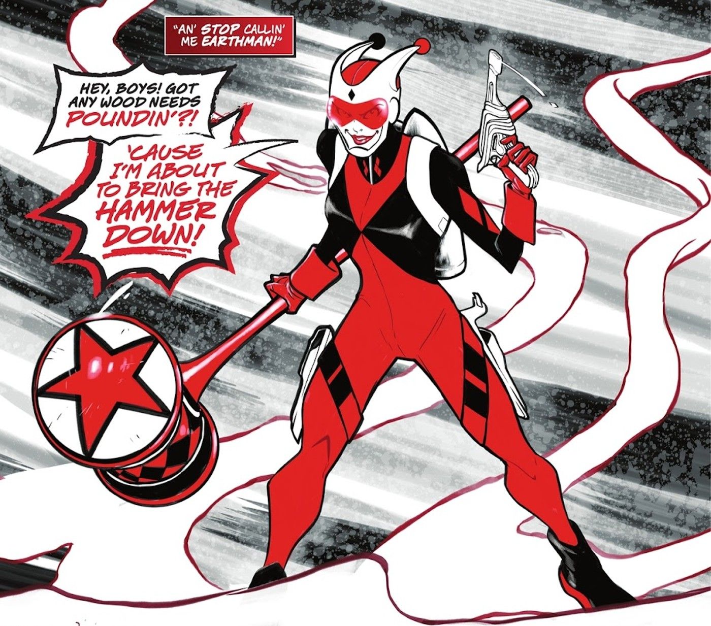 Harley Quinn in an Adam Strange Costume