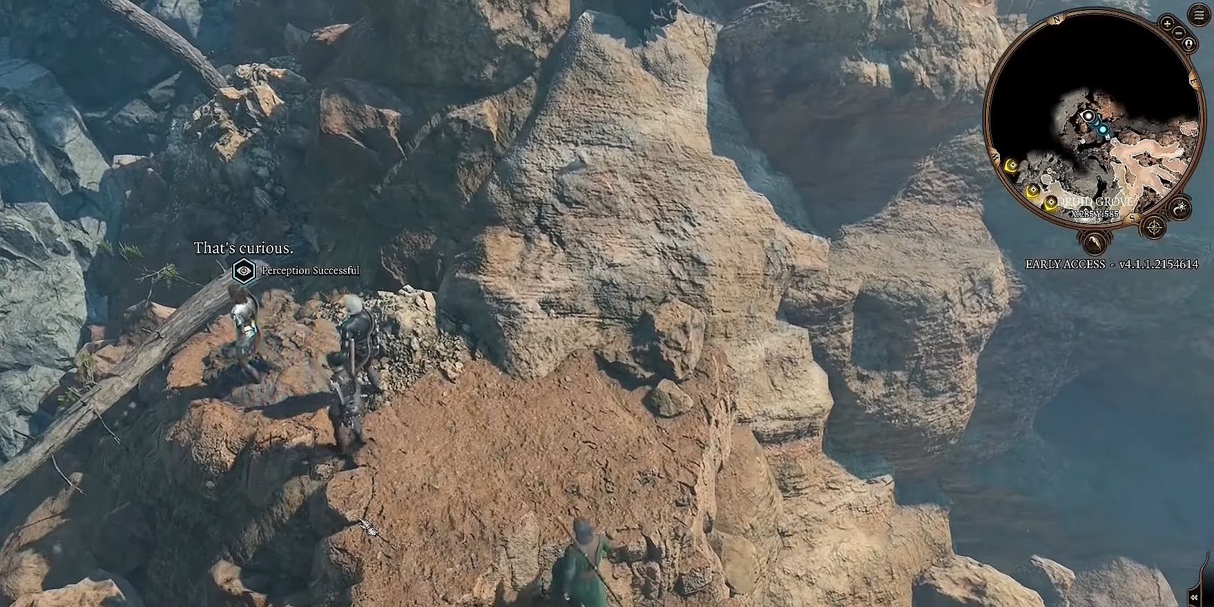 The party discover buried treasure on the cliffs in Baldur&rsquo;s Gate 3.