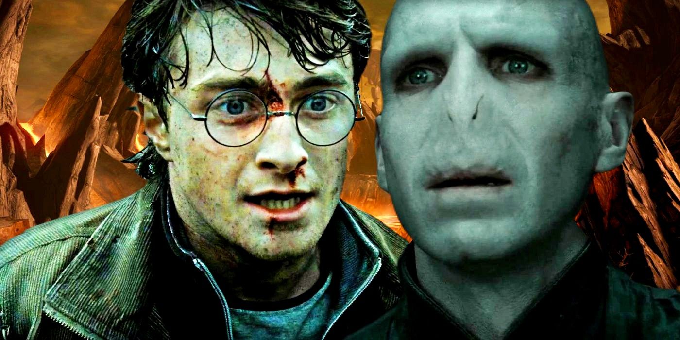 Harry Potter and Voldemort in a Mortal Kombat arena