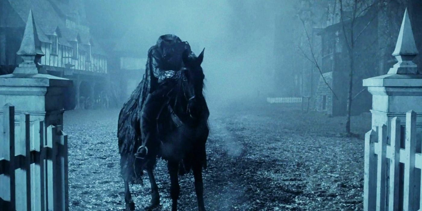 Headless Horseman riding a horse in Sleepy Hollow.