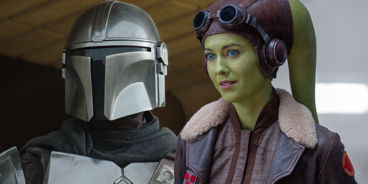 Hera Syndulla from Ahsoka next to Din Djarin from The Mandalorian