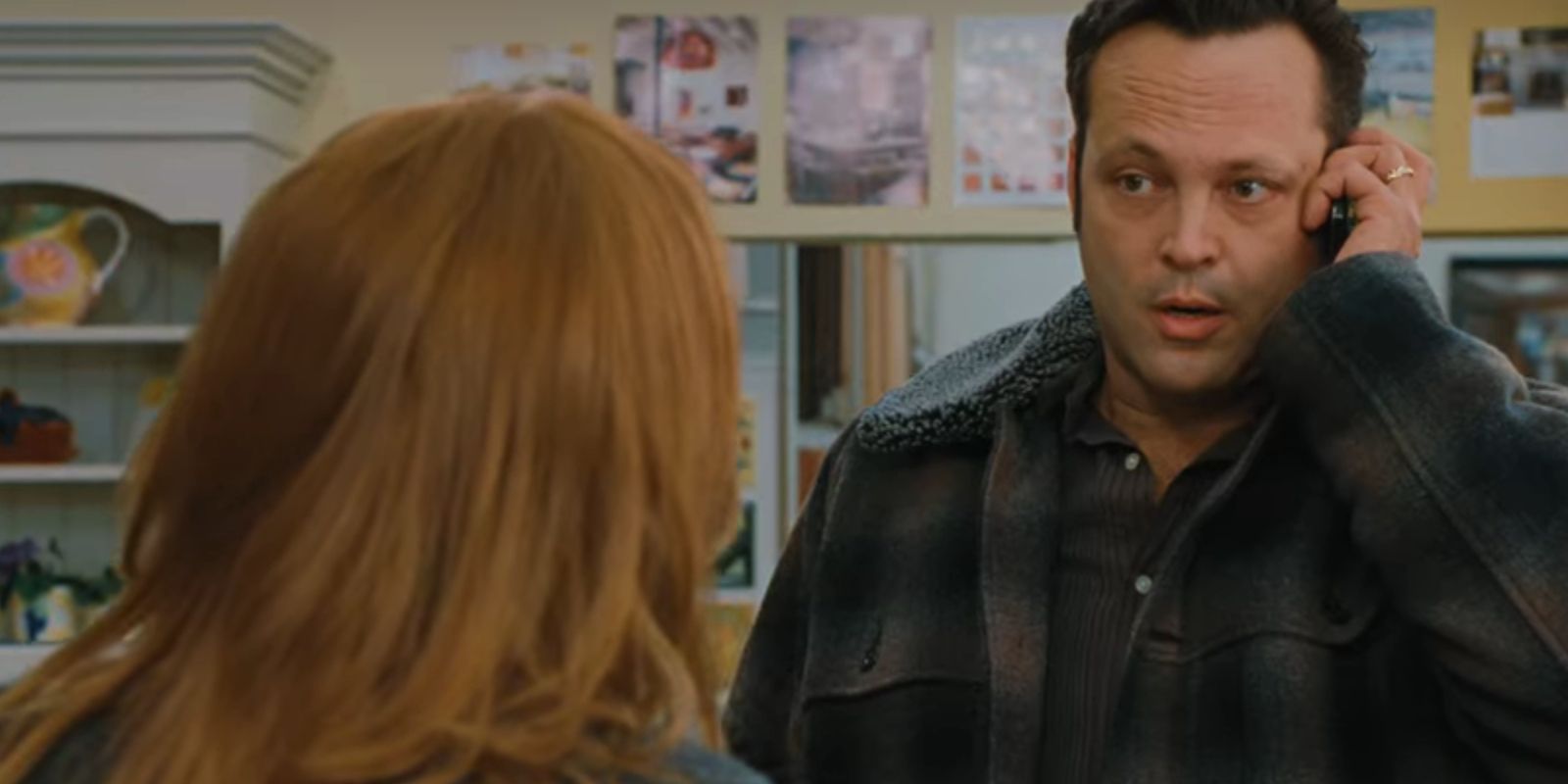 Dave talks on the phone at the home improvement store.