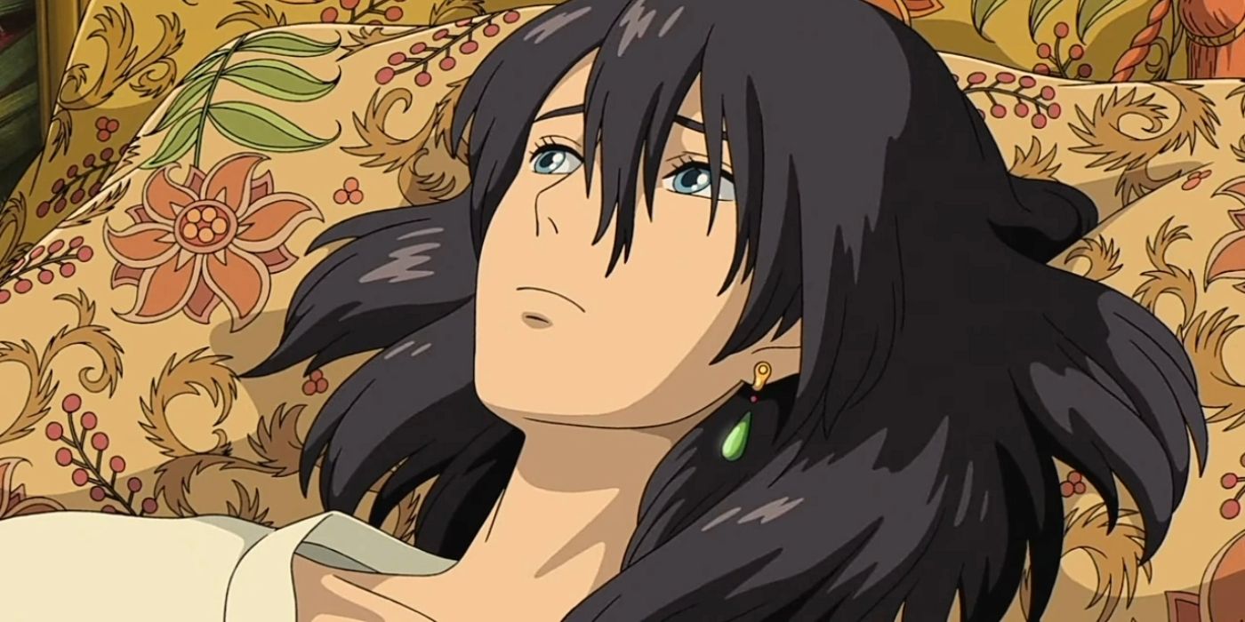 Howl Jenkins Pendragon lying down and looking upset in Howl's Moving Castle